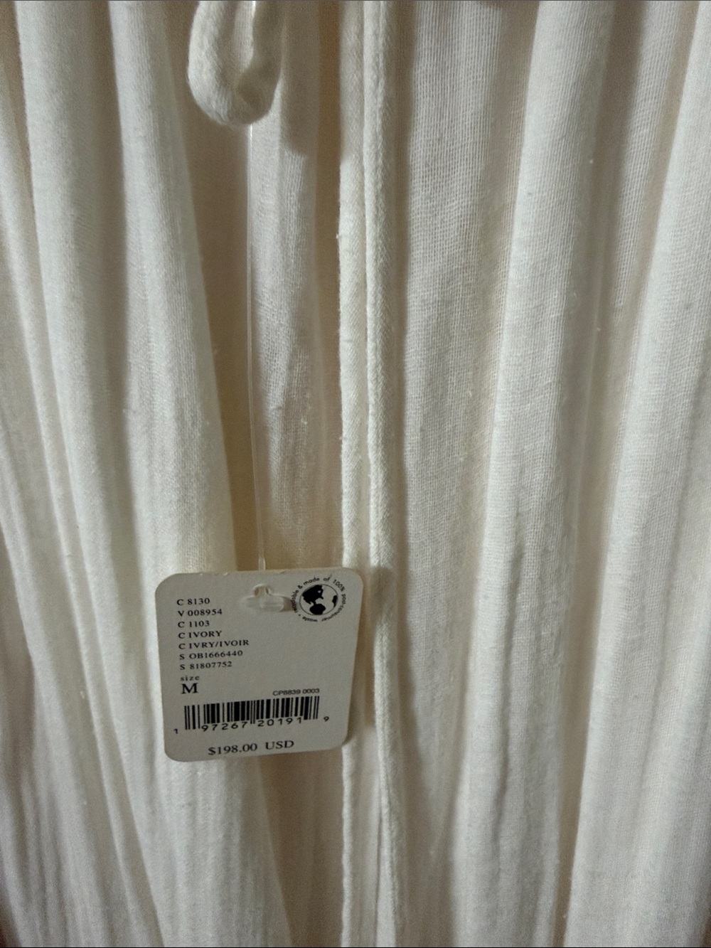 Free People Ivory Boho Maxi Dress – Size Medium – NWT - Picture 3 of 5